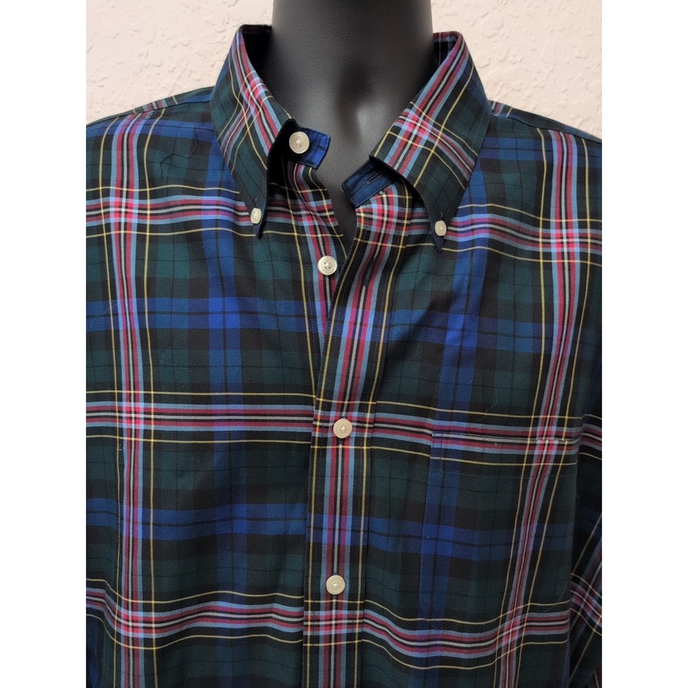 Brooks Brothers Shirt Mens XL Tartan Plaid Oxford Regent Non Iron Cotton - Picture 1 of 5
